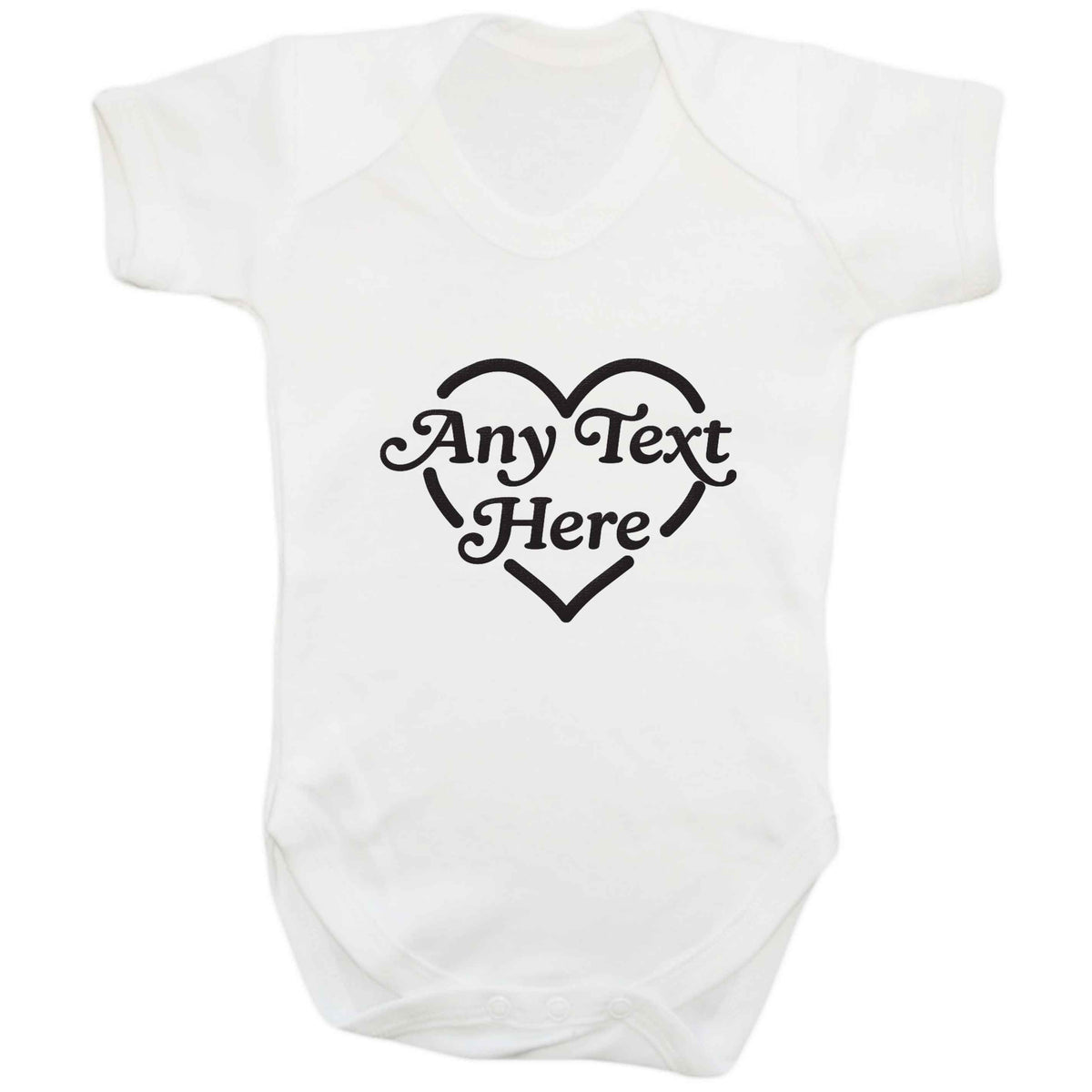 Any text inside heart baby bodysuit white 18-24 months