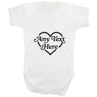 Any text inside heart baby bodysuit white 18-24 months