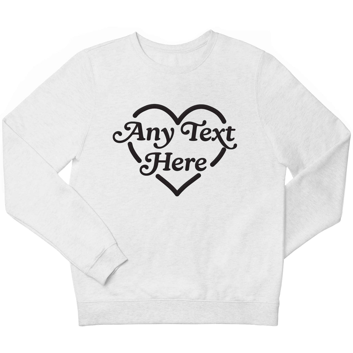 Any text inside heart children's white sweater 12-13 Years