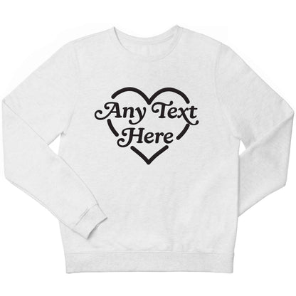 Any text inside heart children's white sweater 12-13 Years