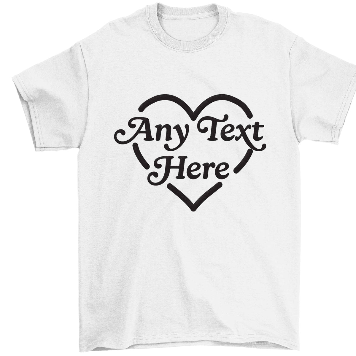 Any text inside heart Children's white Tshirt 12-13 Years