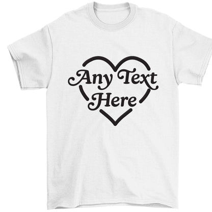Any text inside heart Children's white Tshirt 12-13 Years