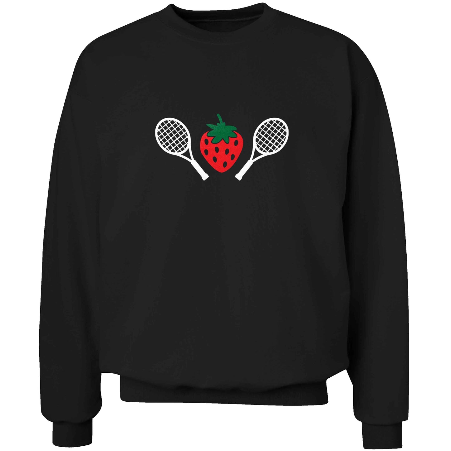 Strawberry and tennis adult's unisex black sweater 2XL