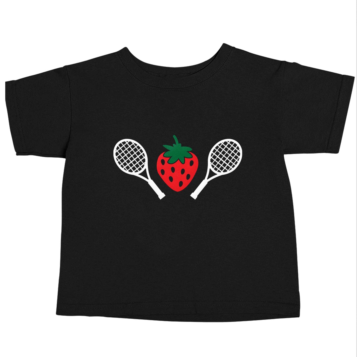 Strawberry and tennis Black baby toddler Tshirt 2 years