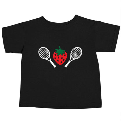 Strawberry and tennis Black baby toddler Tshirt 2 years