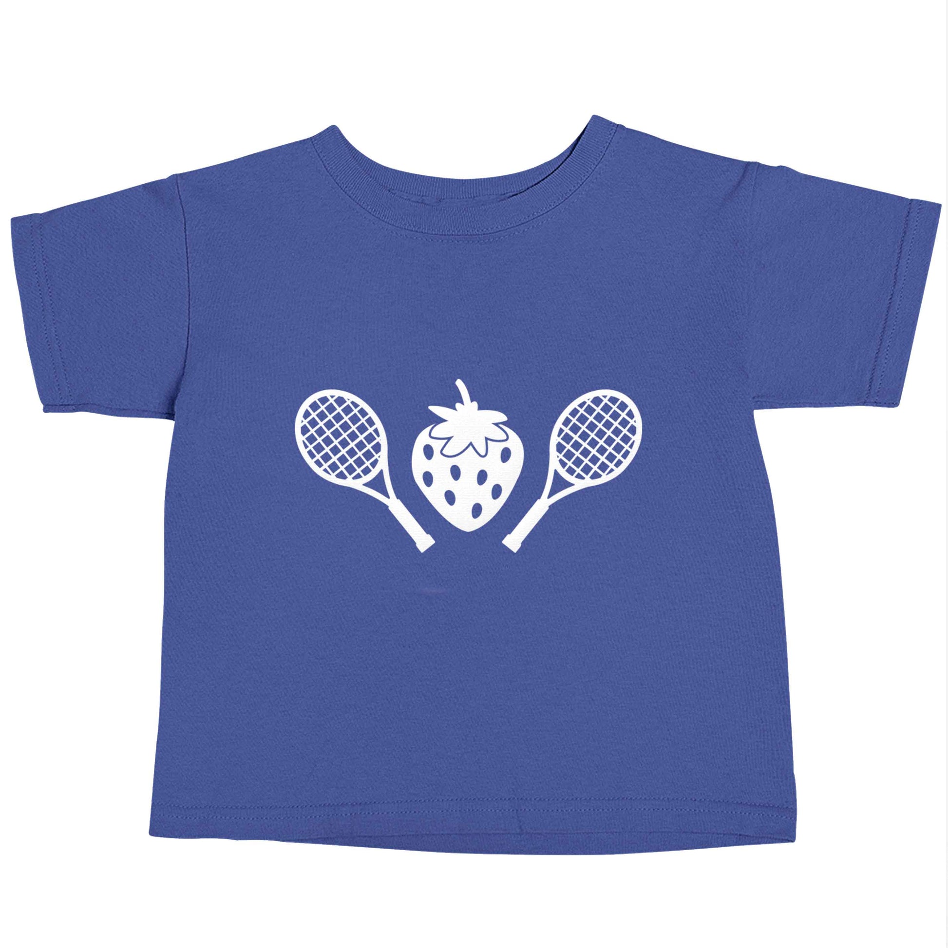 Strawberry and tennis blue baby toddler Tshirt 2 Years