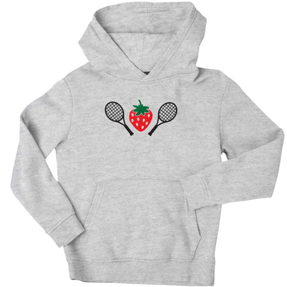 Strawberry and tennis children's grey hoodie 12-13 Years