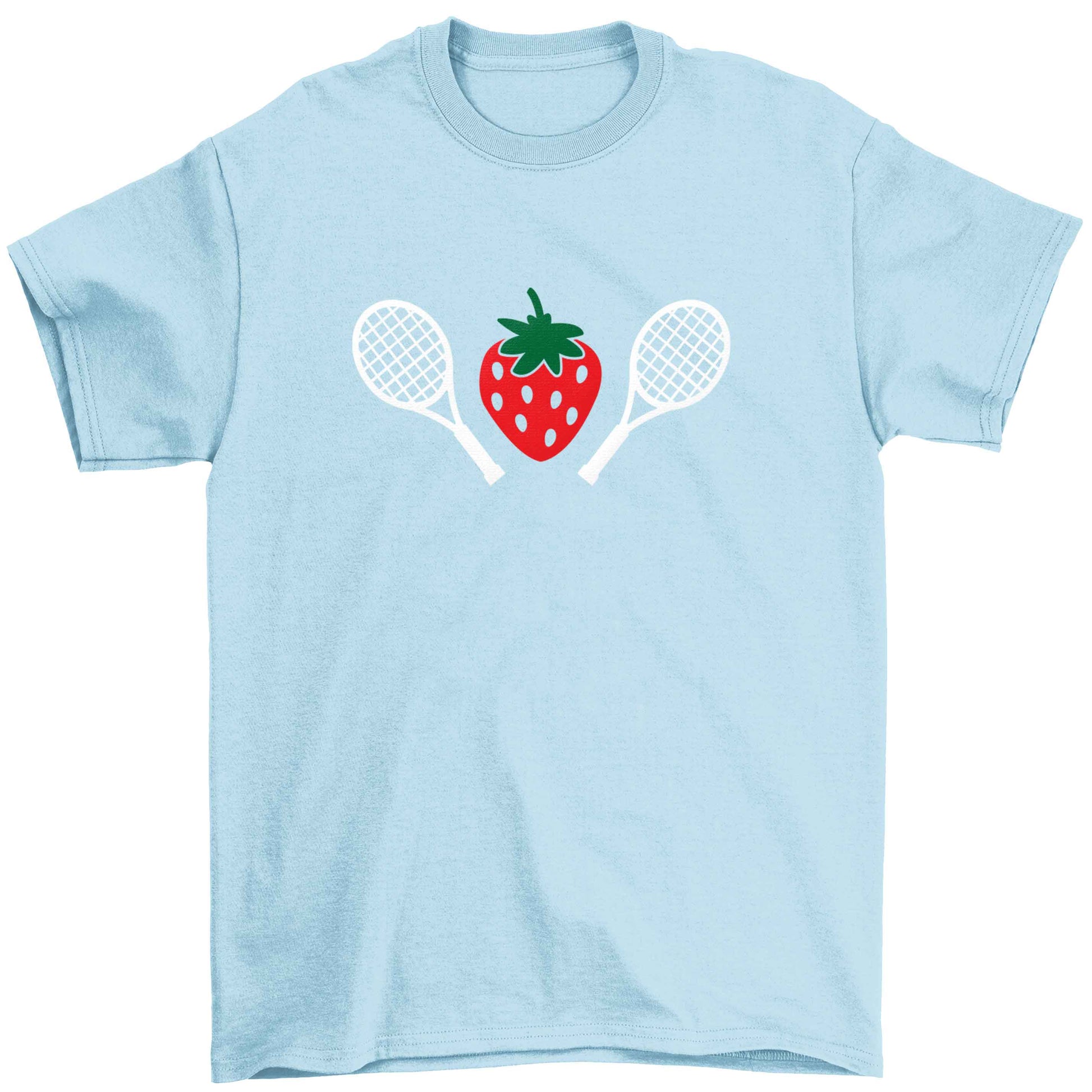 Strawberry and tennis Children's light blue Tshirt 12-13 Years