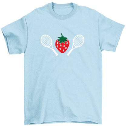 Strawberry and tennis Children's light blue Tshirt 12-13 Years