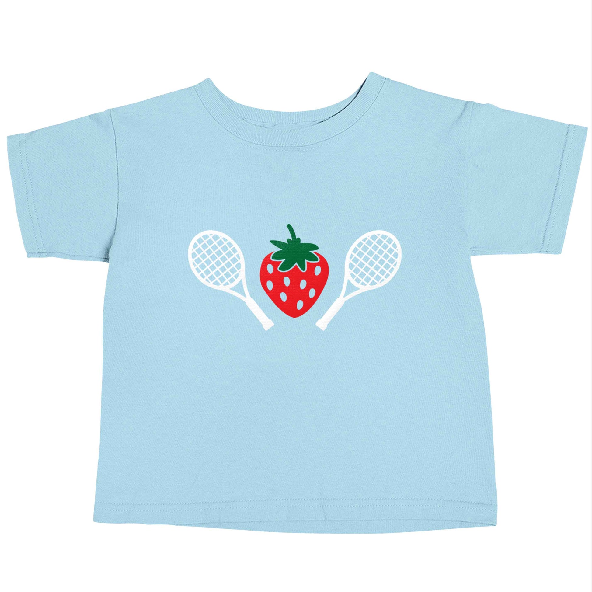 Strawberry and tennis light blue baby toddler Tshirt 2 Years