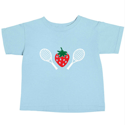 Strawberry and tennis light blue baby toddler Tshirt 2 Years