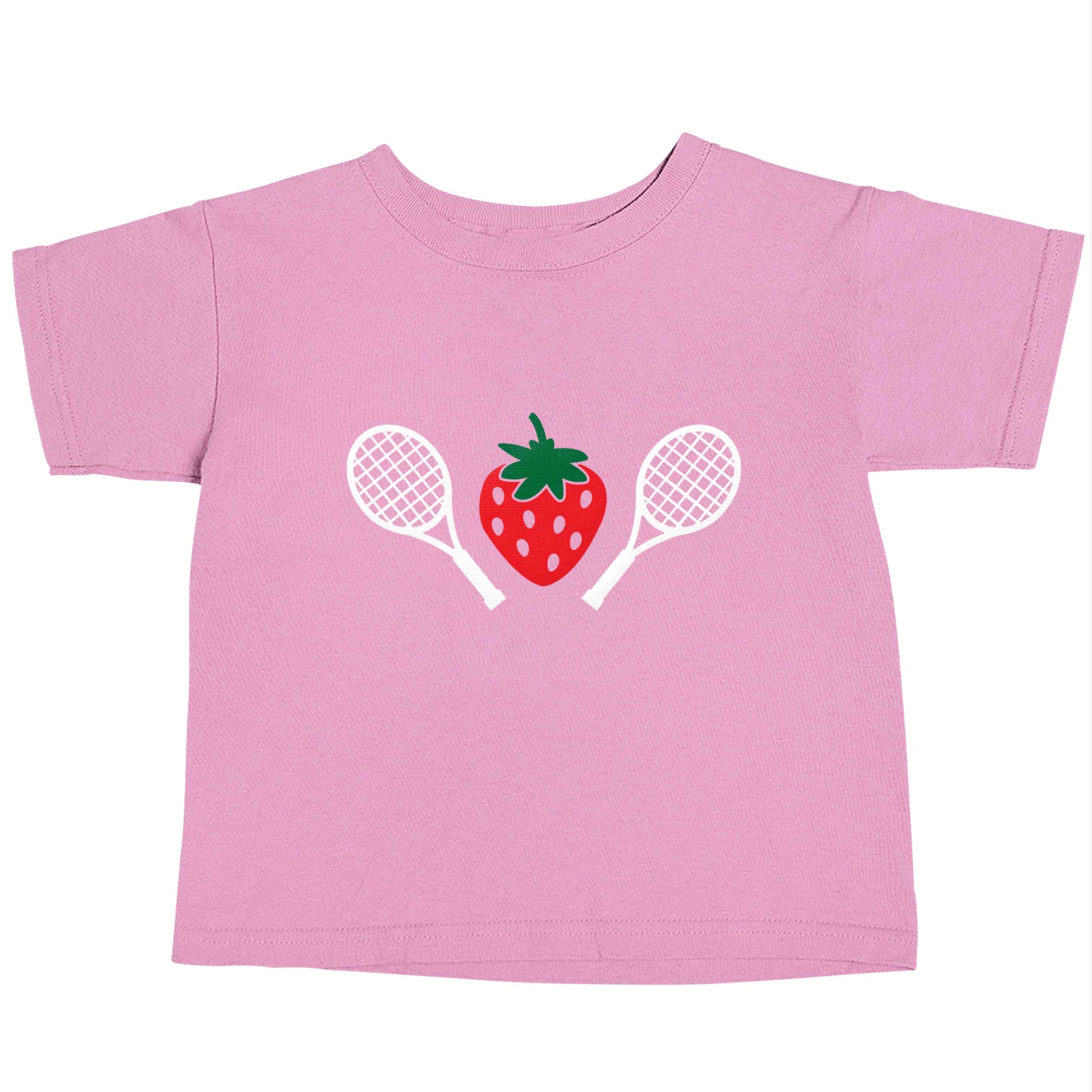 Strawberry and tennis light pink baby toddler Tshirt 2 Years