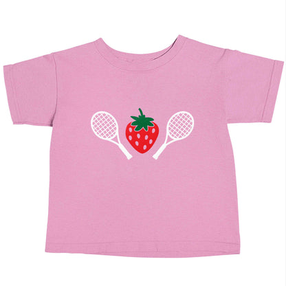 Strawberry and tennis light pink baby toddler Tshirt 2 Years