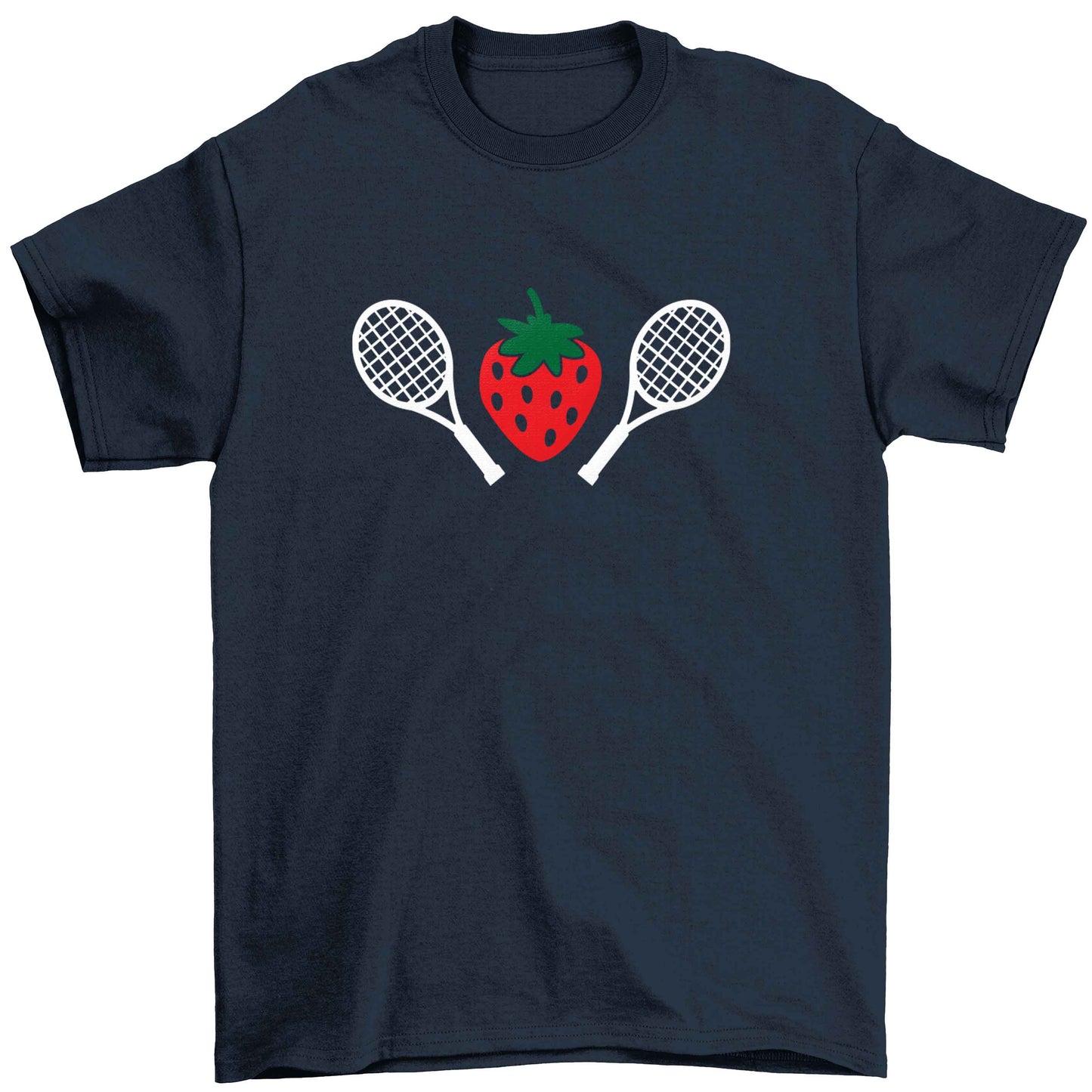 Strawberry and tennis Children's navy Tshirt 12-13 Years
