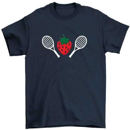 Strawberry and tennis Children's navy Tshirt 12-13 Years