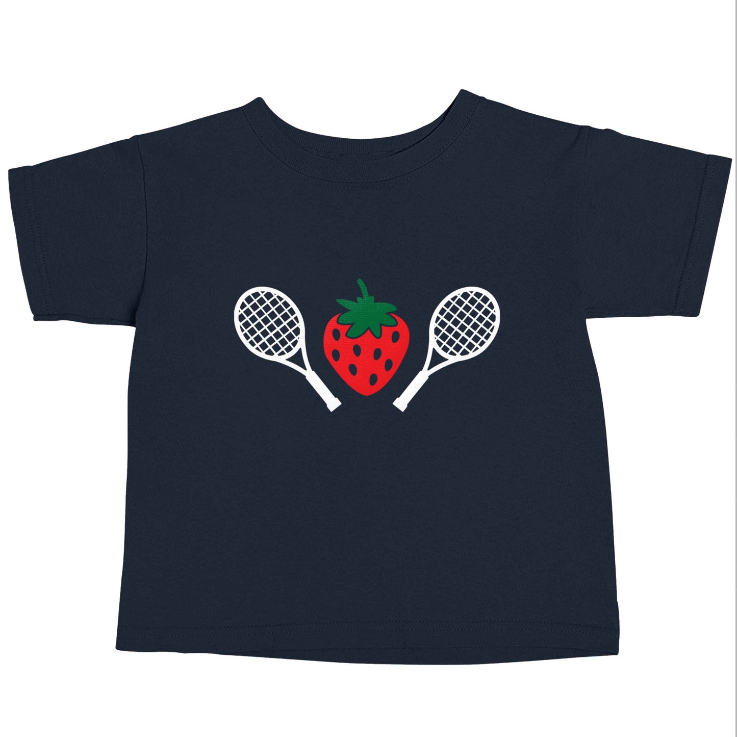 Strawberry and tennis navy baby toddler Tshirt 2 Years