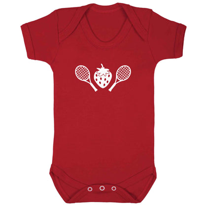 Strawberry and tennis baby bodysuit red 18-24 months