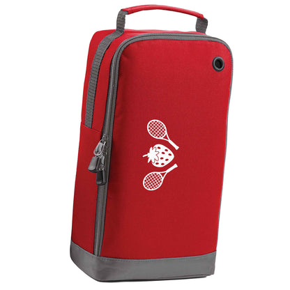 Strawberry and tennis red sports shoe bag vertical print