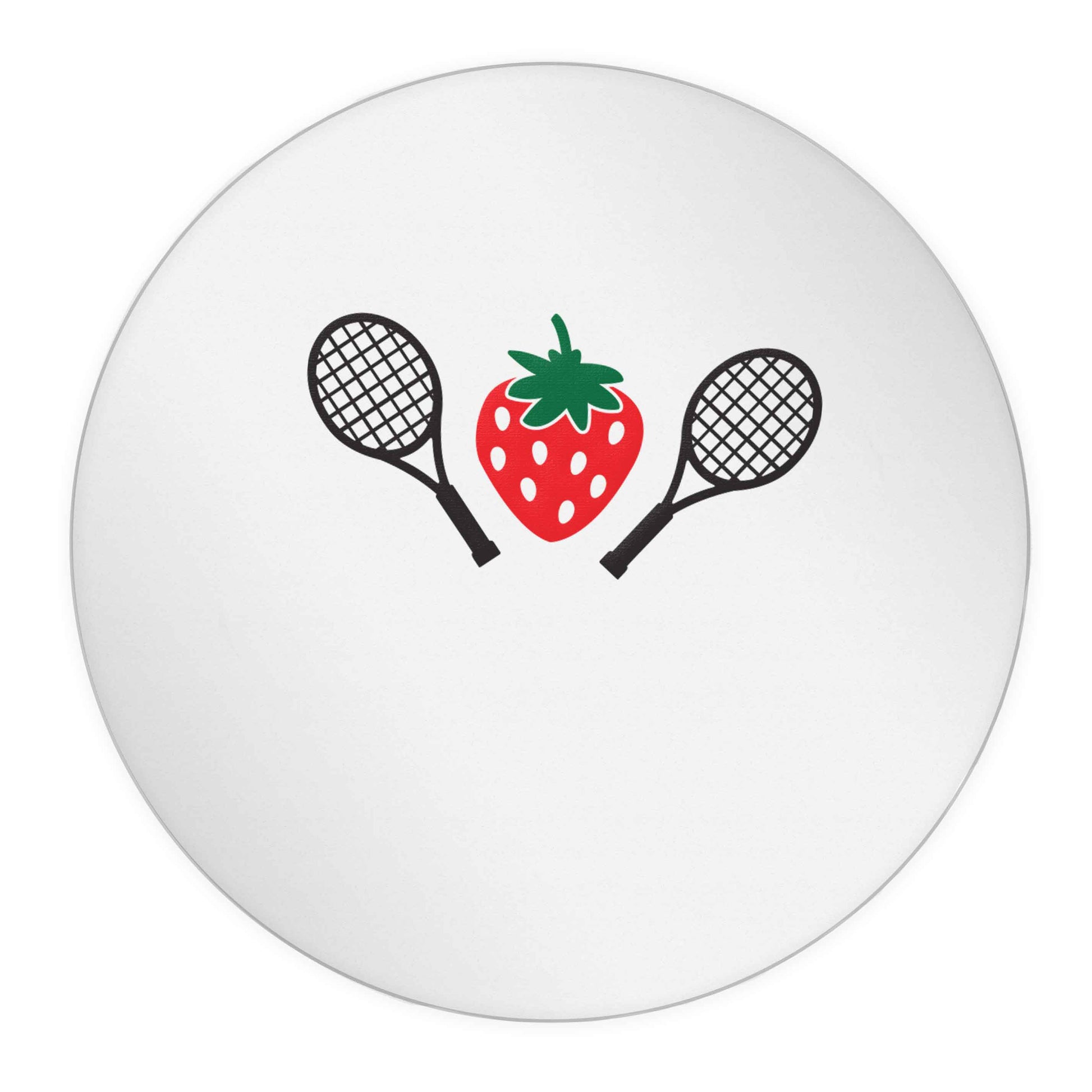 Strawberry and tennis 24 @ 45mm matt circle stickers