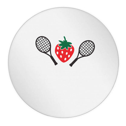 Strawberry and tennis 24 @ 45mm matt circle stickers