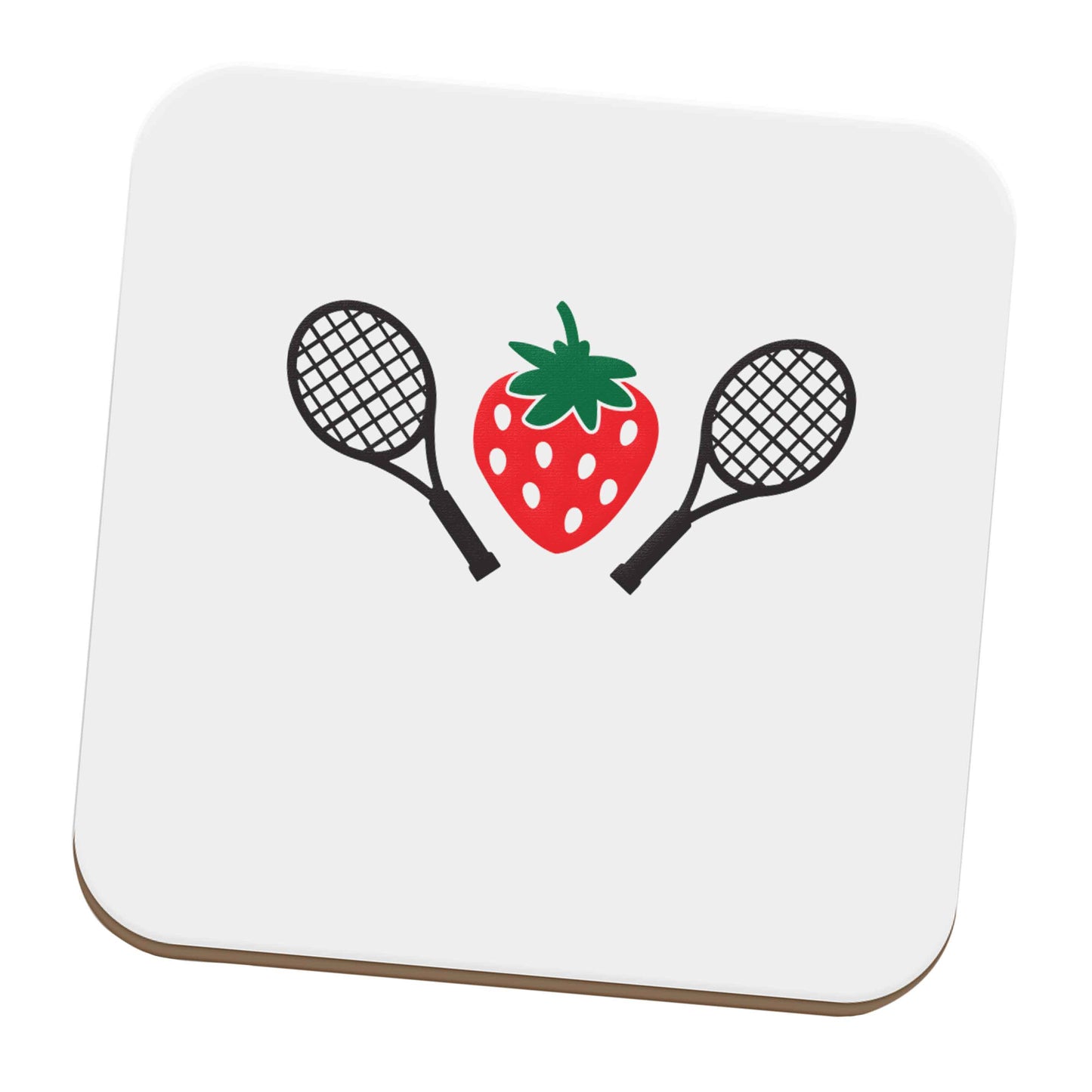 Strawberry and tennis set of four coasters