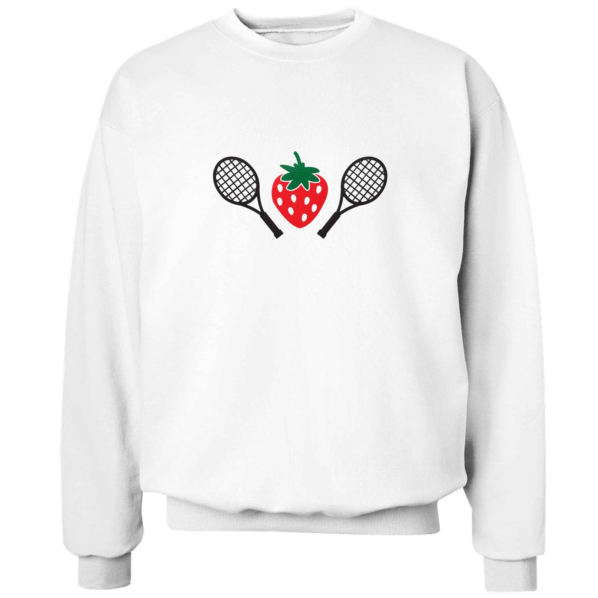 Strawberry and tennis adult's unisex white sweater 2XL