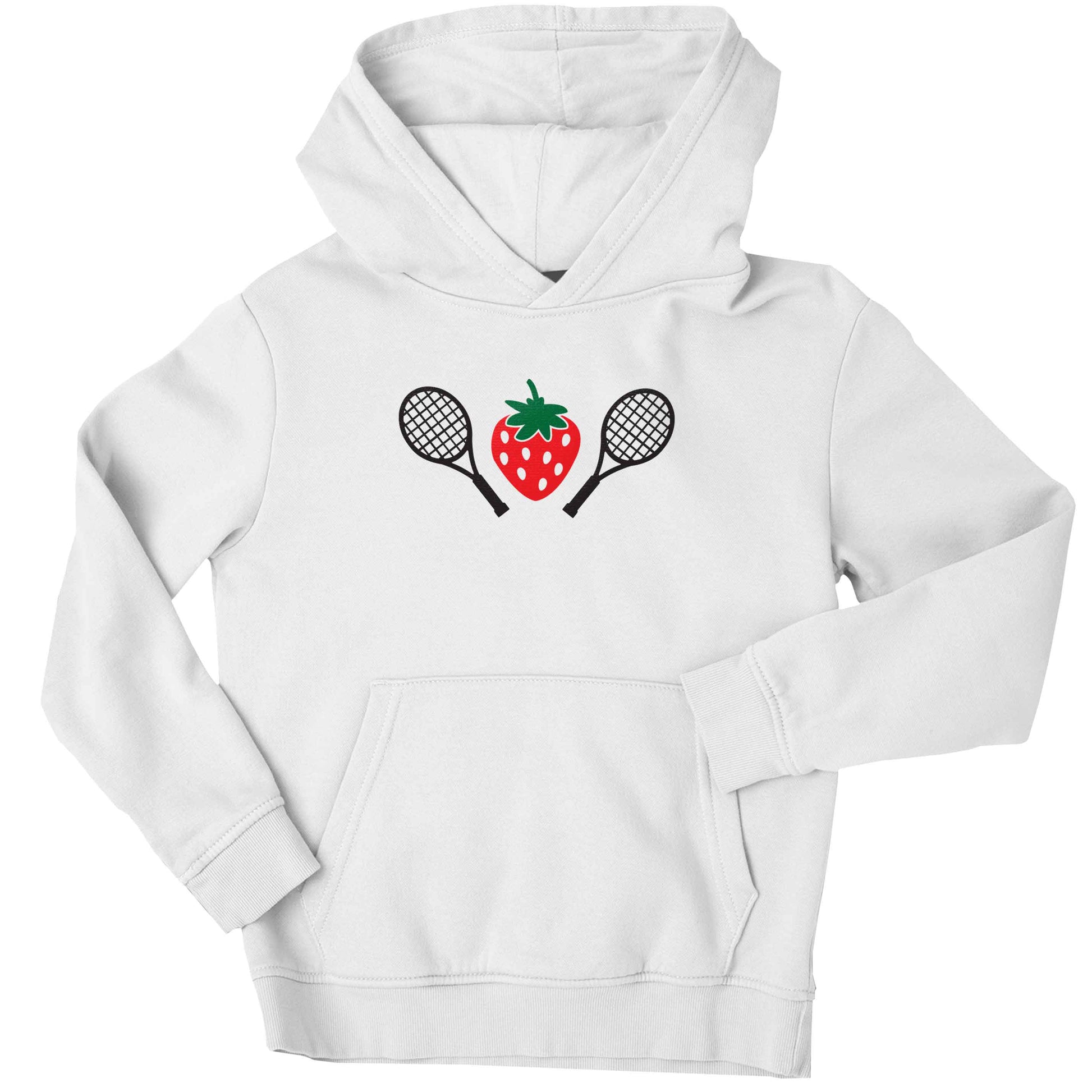 Strawberry and tennis children's white hoodie 12-13 Years