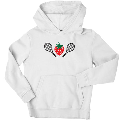 Strawberry and tennis children's white hoodie 12-13 Years
