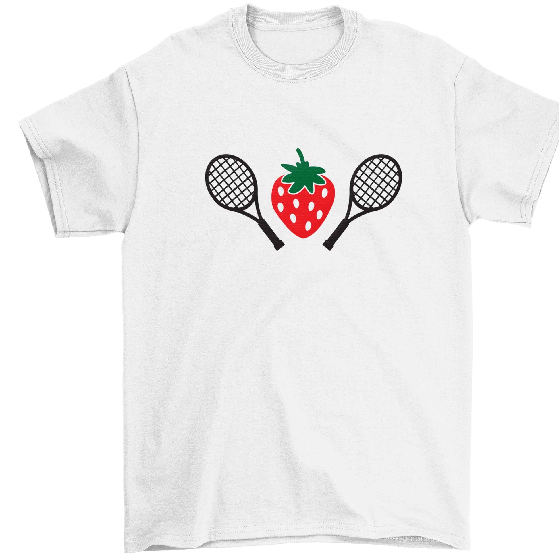 Strawberry and tennis Children's white Tshirt 12-13 Years