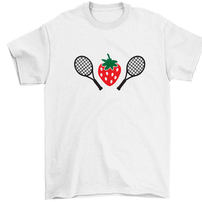 Strawberry and tennis Children's white Tshirt 12-13 Years