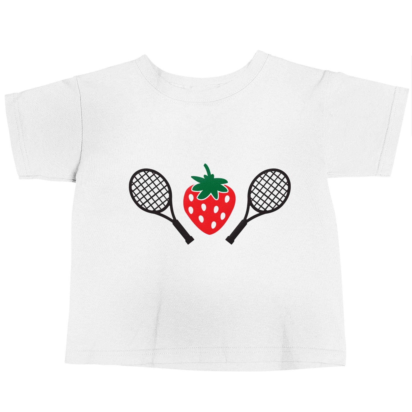 Strawberry and tennis white baby toddler Tshirt 2 Years