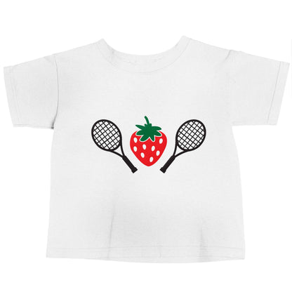 Strawberry and tennis white baby toddler Tshirt 2 Years