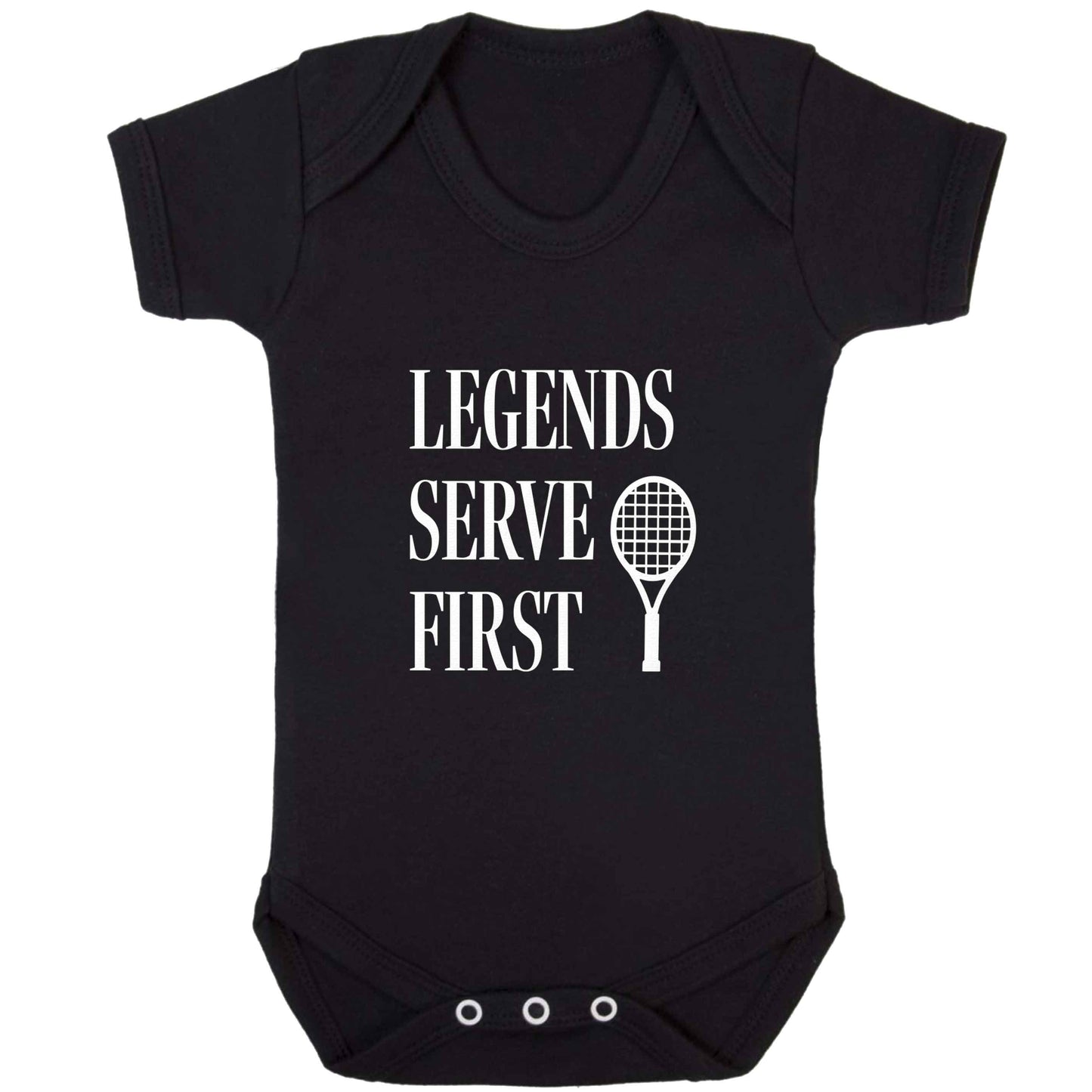 Legends serve first baby bodysuit black 18-24 months