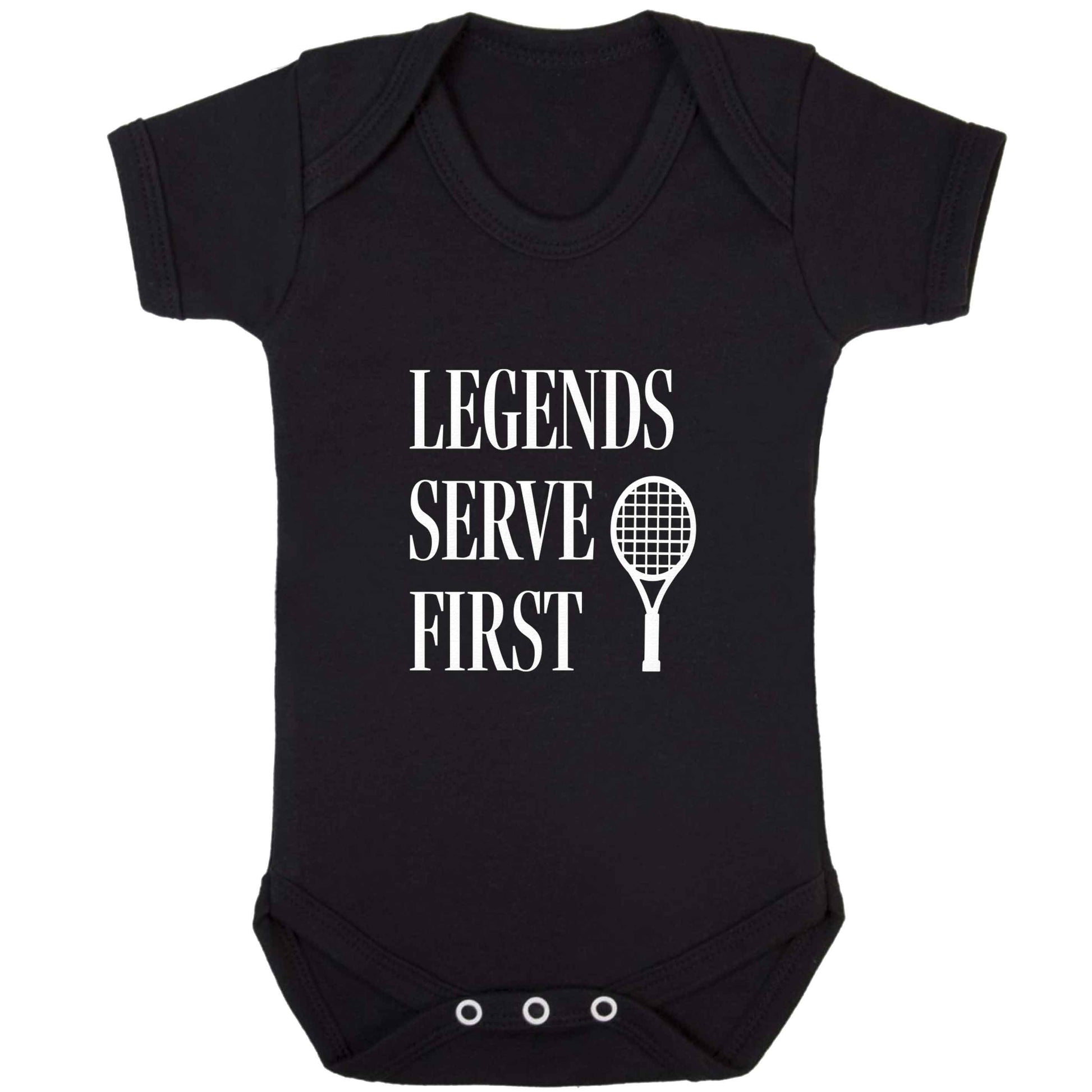 Legends serve first baby bodysuit black 18-24 months