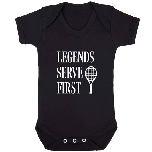 Legends serve first baby bodysuit black 18-24 months