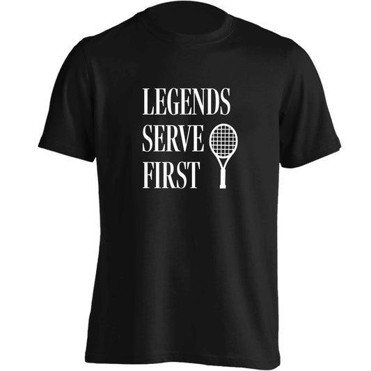 Legends serve first adults unisex black Tshirt 2XL