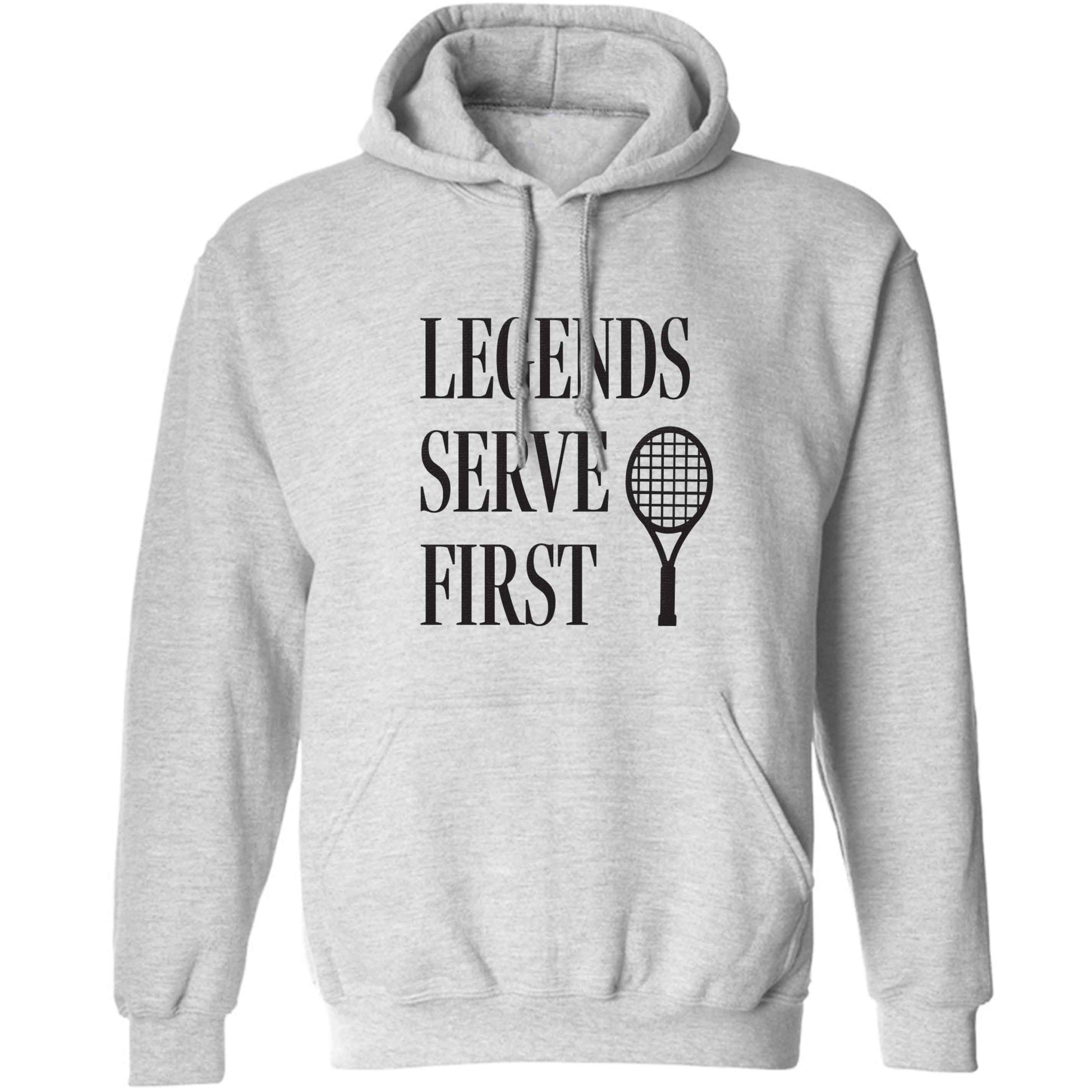 Legends serve first adults unisex grey hoodie 2XL