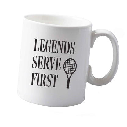10 oz Legends serve first ceramic mug  both sides