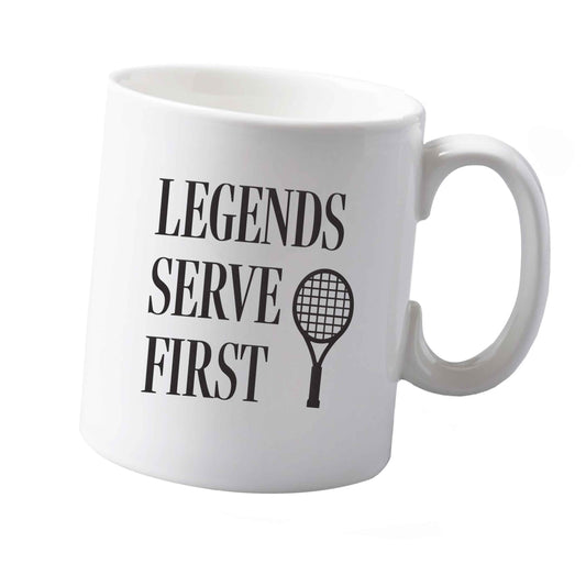 10 oz Legends serve first ceramic mug  both sides