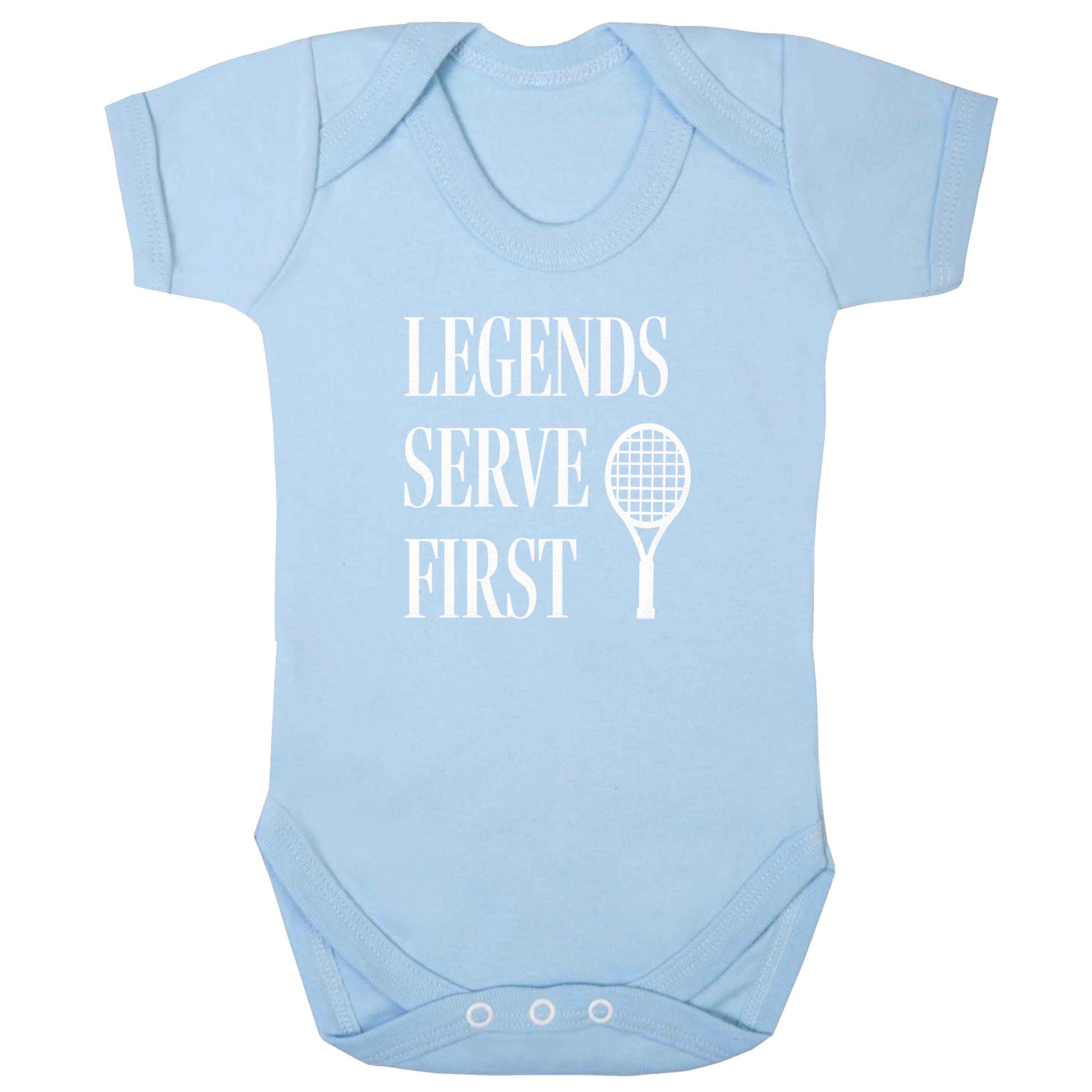 Legends serve first baby bodysuit pale blue 18-24 months