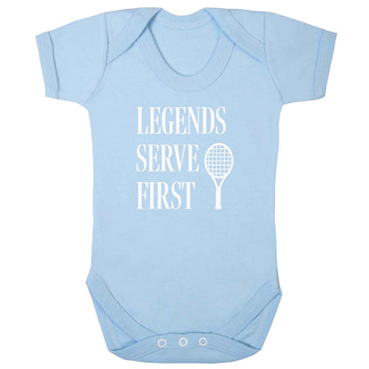 Legends serve first baby bodysuit pale blue 18-24 months