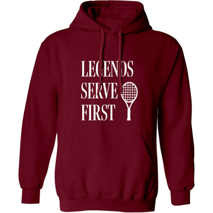 Legends serve first adults unisex maroon hoodie 2XL