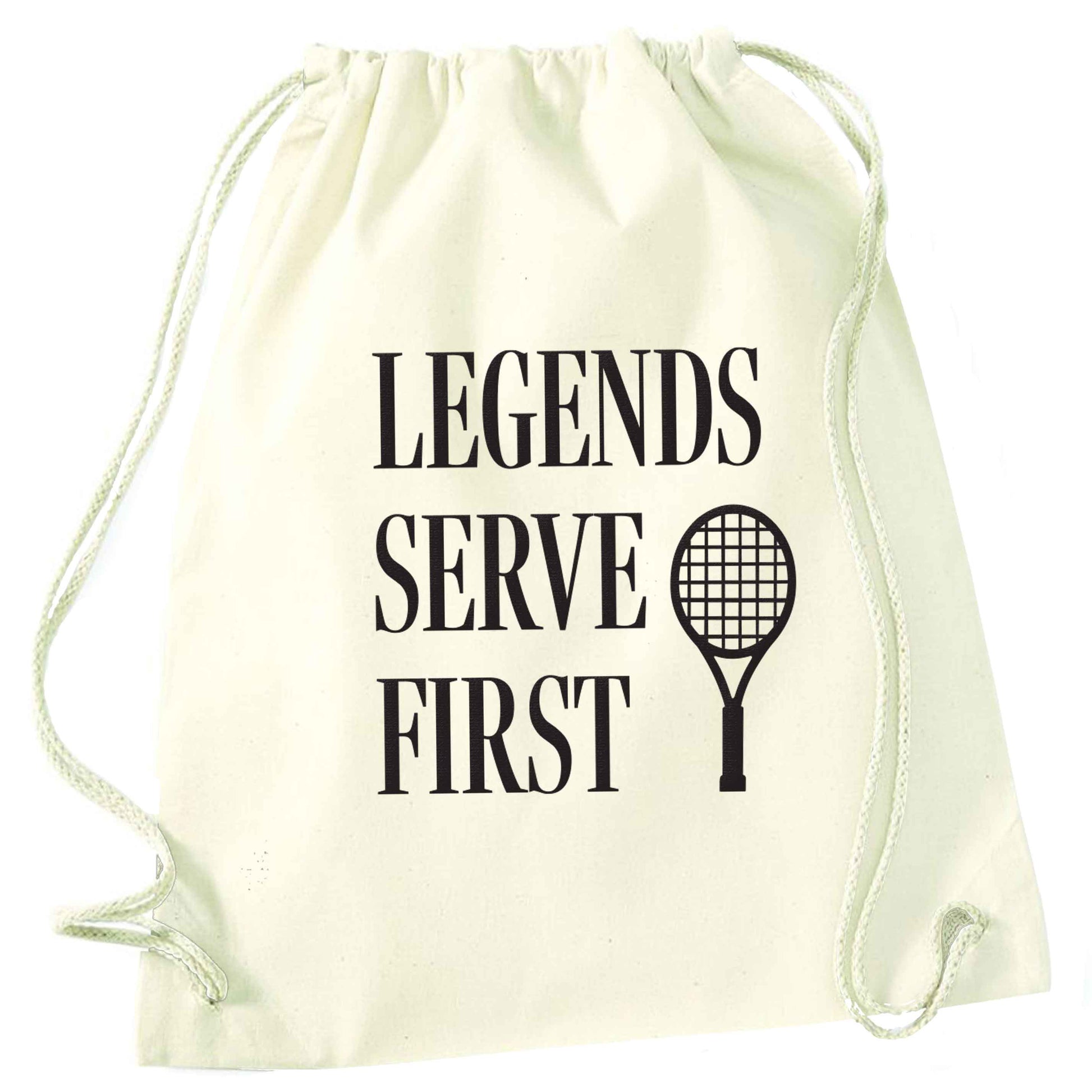 Legends serve first natural drawstring bag