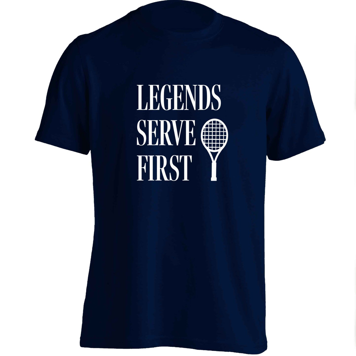 Legends serve first adults unisex navy Tshirt 2XL