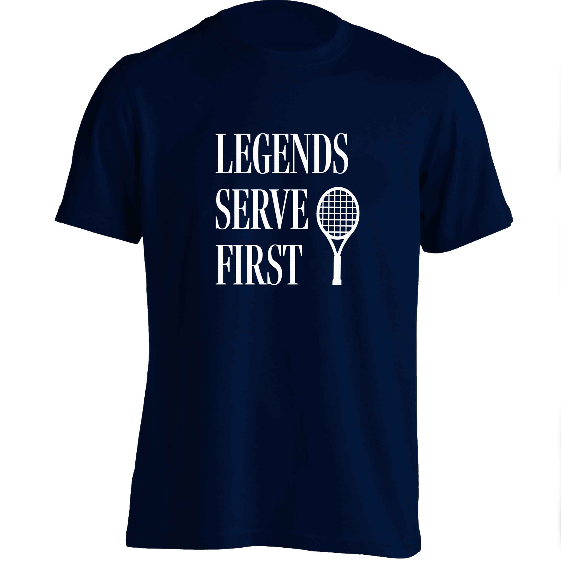 Legends serve first adults unisex navy Tshirt 2XL