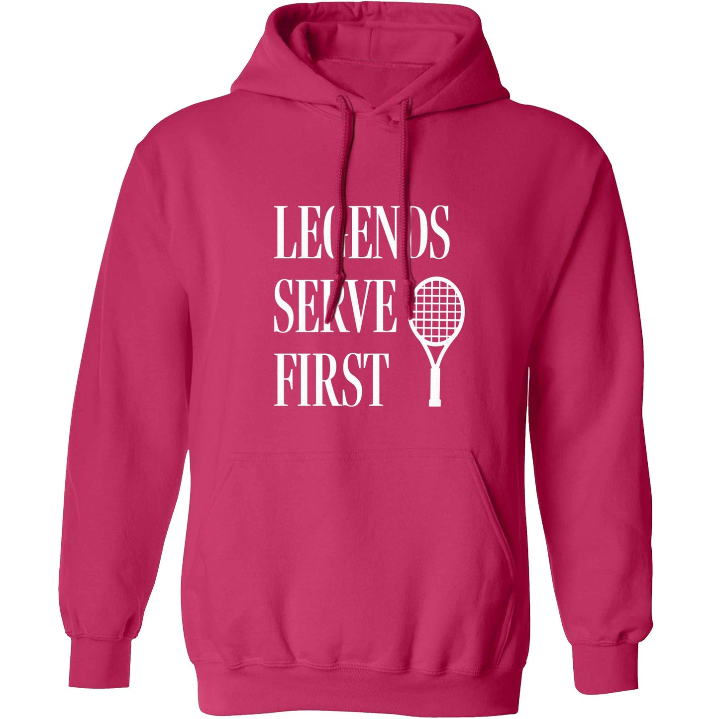 Legends serve first adults unisex pink hoodie 2XL