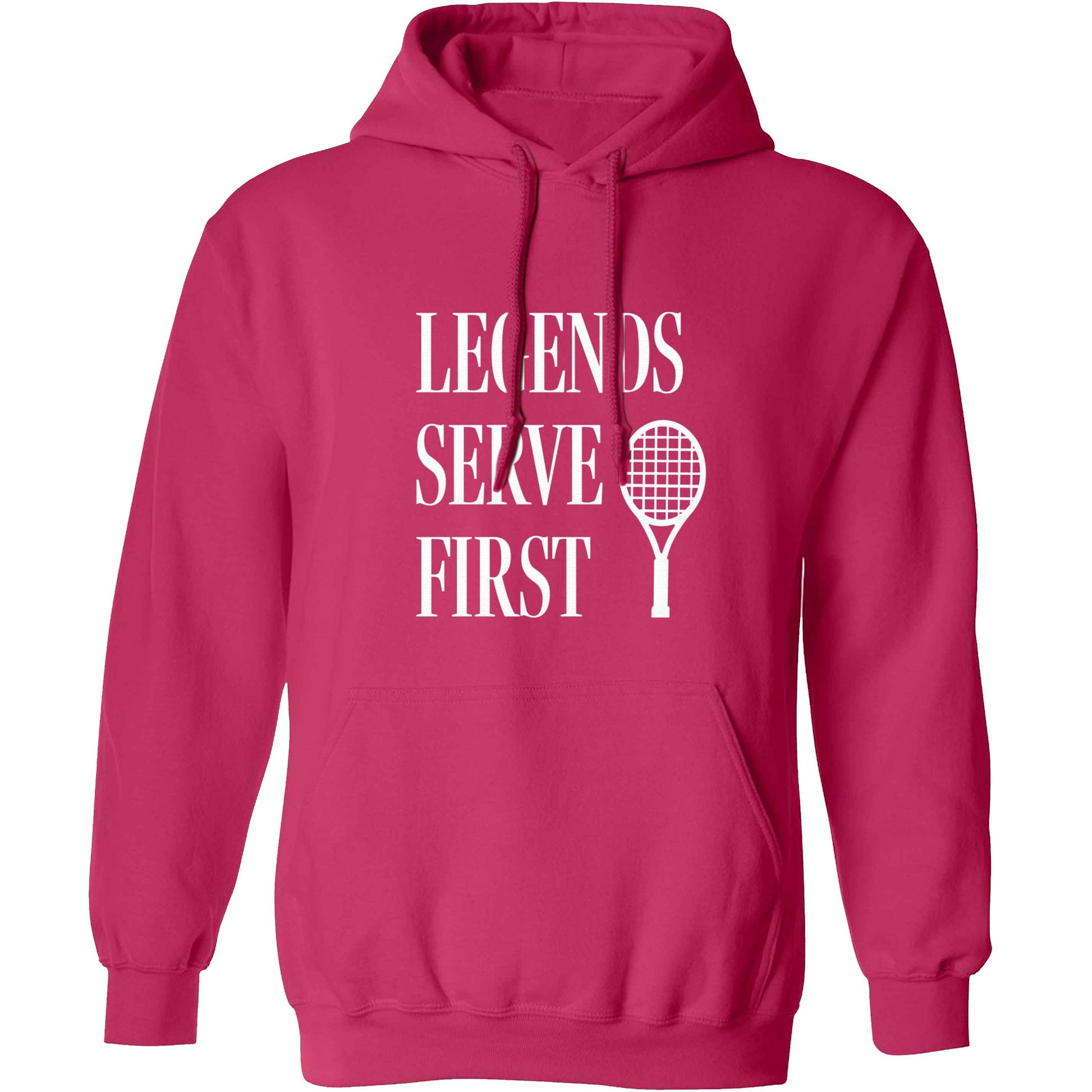 Legends serve first adults unisex pink hoodie 2XL