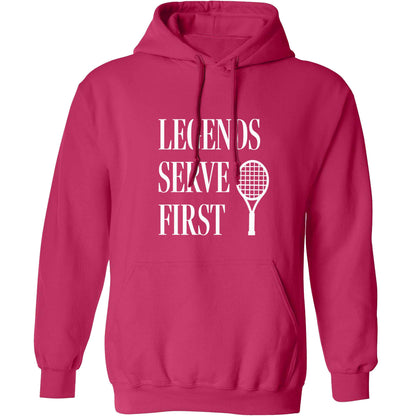Legends serve first adults unisex pink hoodie 2XL