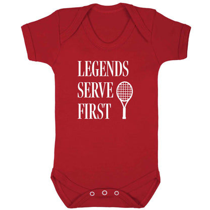 Legends serve first baby bodysuit red 18-24 months