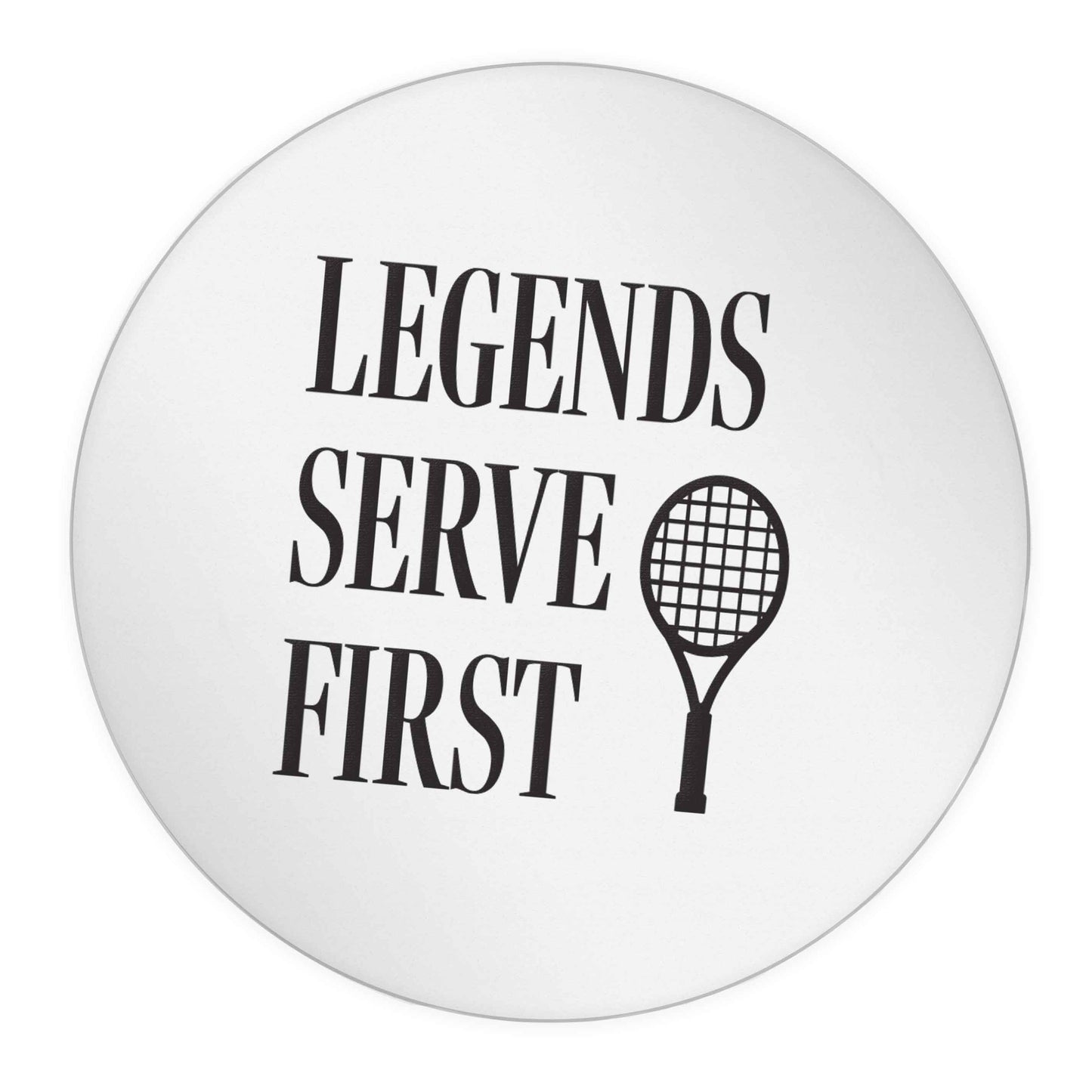 Legends serve first 24 @ 45mm matt circle stickers
